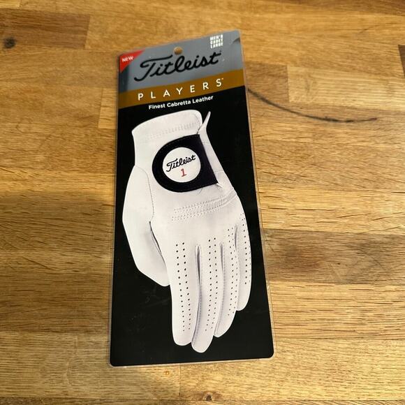 Titleist Players Men's White Leather Golf Gloves Left Hand Cadet Large - Picture 1 of 5
